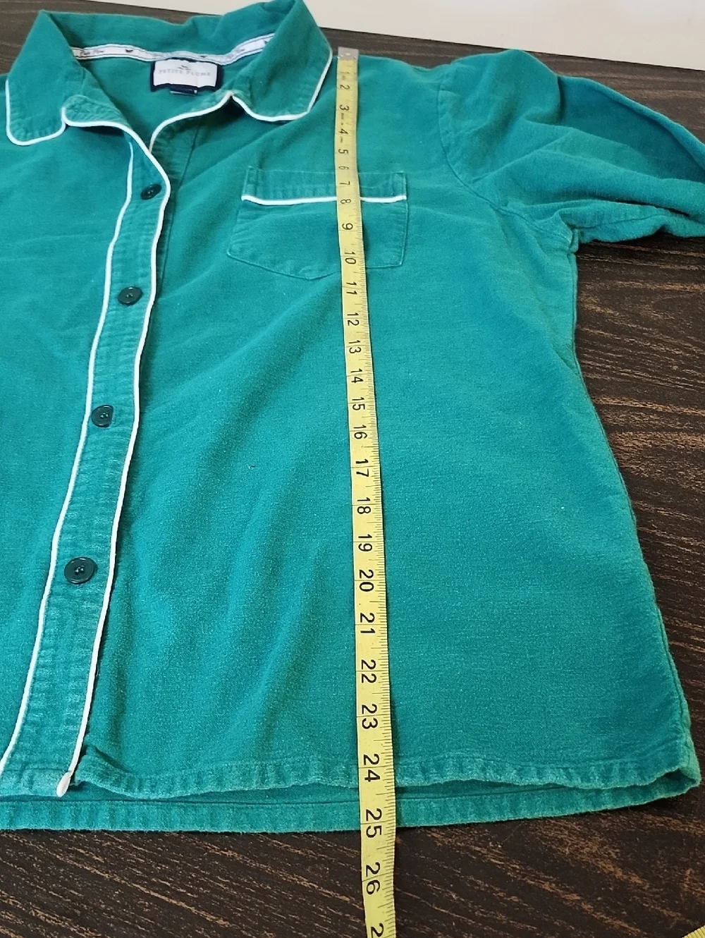 PETITE PLUME LUXE PIMA EVERGREEN PAJAMA TOP XL